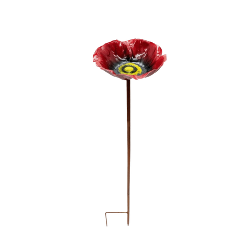 Supporto bagno uccellino a forma di fiore dispenser acqua uccellino metallo palo giardino - Foto 15 di 17