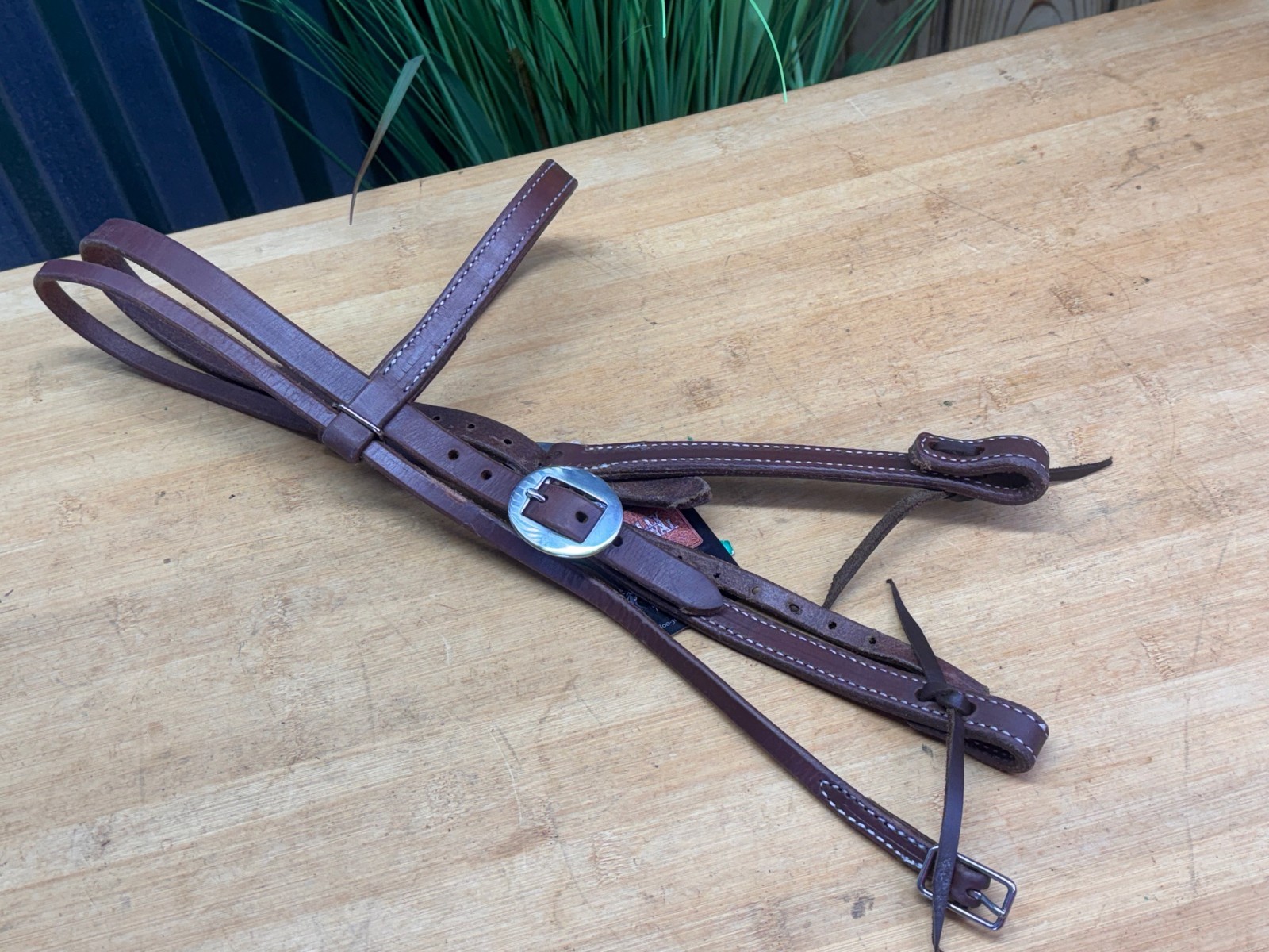 BILLY ROYAL Hot Oiled Hermann Oak Leather Browband Western Horse Headstall ~ NWT