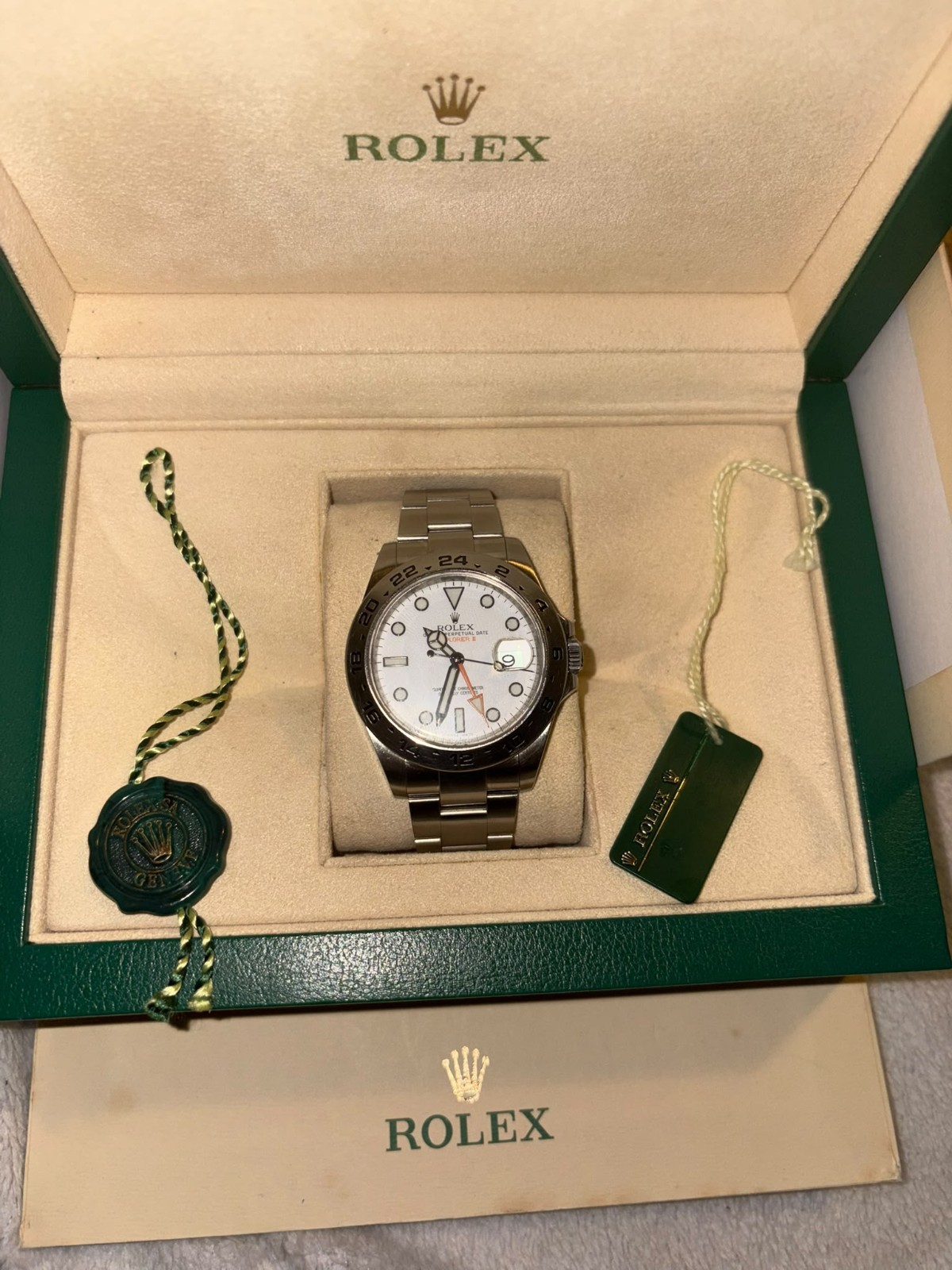 Rolex Explorer II 216570 | 42mm Polar White Dial | 2015 Box & Papers
