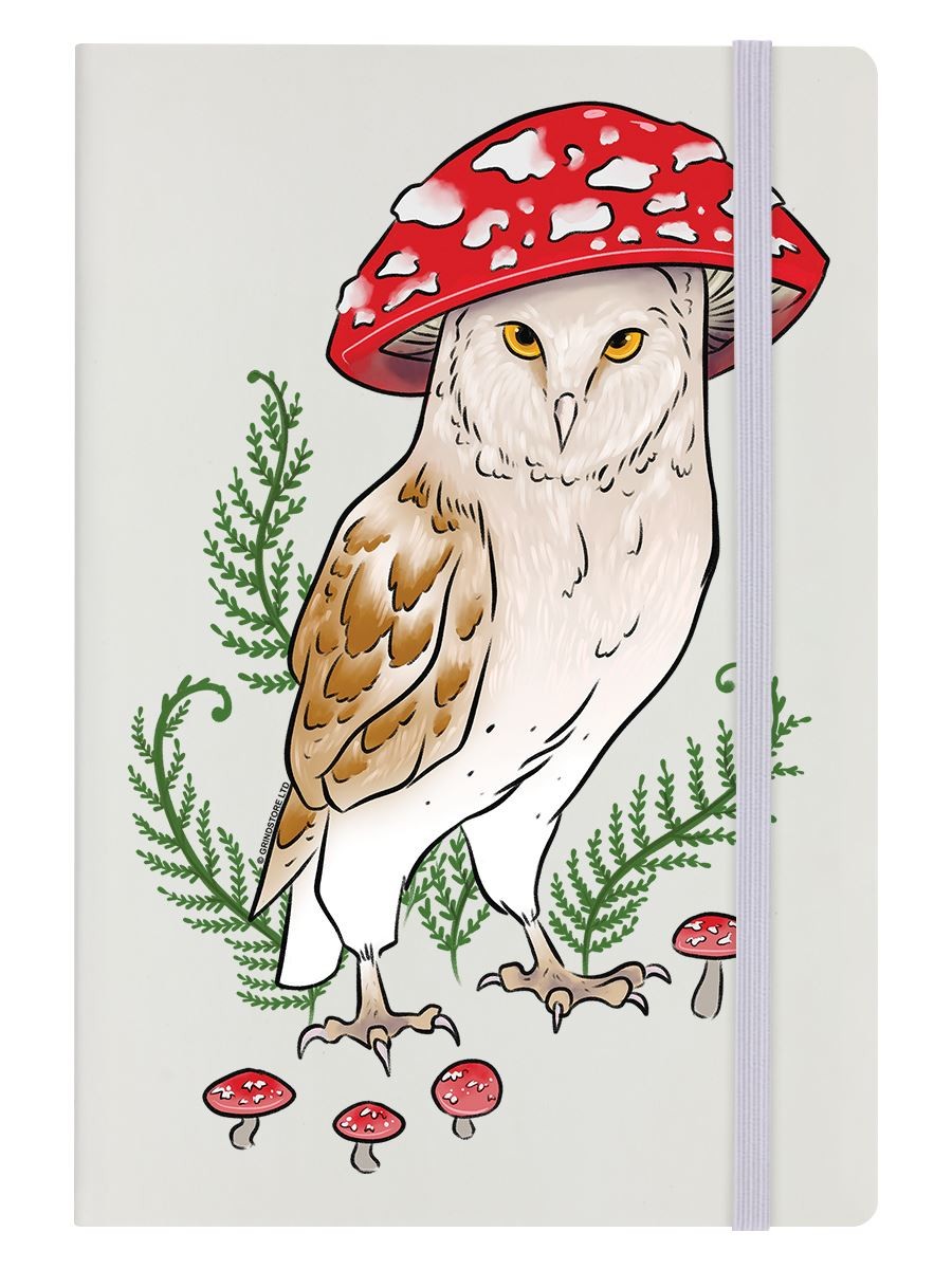 Notebook Foraging Familiars Owl A5 Hard Cover Cream 14x31cm