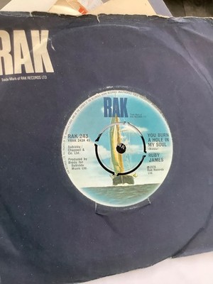 Ruby James.  You Burn a hole in my soul.  7'' vinyl  1976. RAK