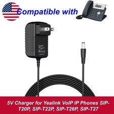 5V Charger for Yealink VoIP IP Phones SIP-T20P, SIP-T22P, SIP-T26P, SIP-T27