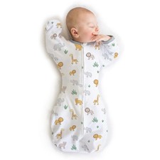 Amazing Baby Transitional Swaddle Sack, Arms Medium 14-21 Pound , On Safari