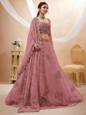 Designer Georgette Lehenga Choli Dori Zari Sequins Embroidery Festive Outfit