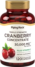 Cranberry Pills | 30000mg | 120 Capsules | Supplement for Women | by Piping Rock