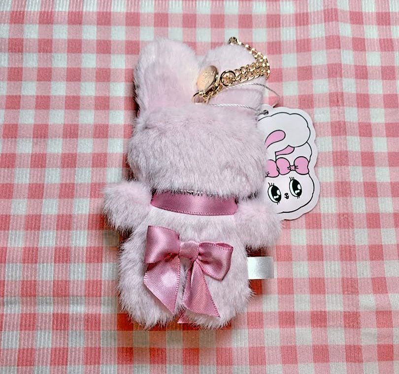 Maison de FLEUR × Esther Bunny ぬいぐるみチャーム Maison de Fleur Esther Bunny Plush Mascot Toy Charm Pink Ribbon | eBay
