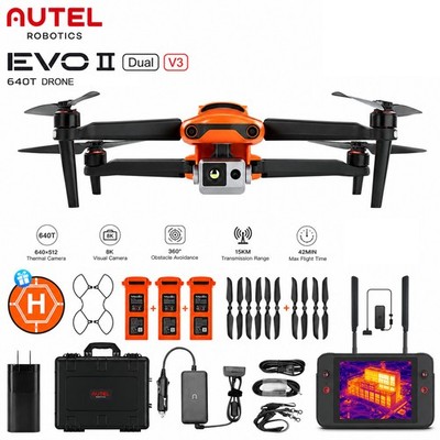 Autel Robotics EVO II Dual 640T V3 Thermal Drone Rugged Bundle & 7.9'' Controller