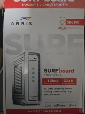 ARRIS SURFboard SB6190 DOCSIS 3.0 Cable Modem 1.4Gbps 1-Port White