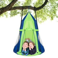 40" Kids Hanging Chair Swing Tent Set Hammock Nest Pod Seat Green