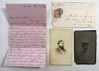1865 Brooklyn, NY Letter to San Francisco Civil War MA Veteran with CDV, Tintype