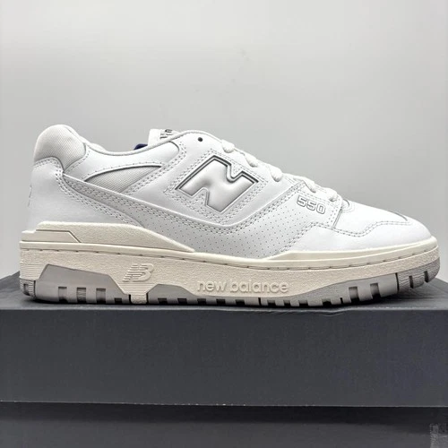 New Balance 550 White Grey Leather Lace Up Athletic Shoes Size 9 Mens BB550PB1