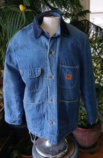 Vintage Wrangler Big Ben Distressed Barn Chore Coat 44 Blanket Denim Jacket
