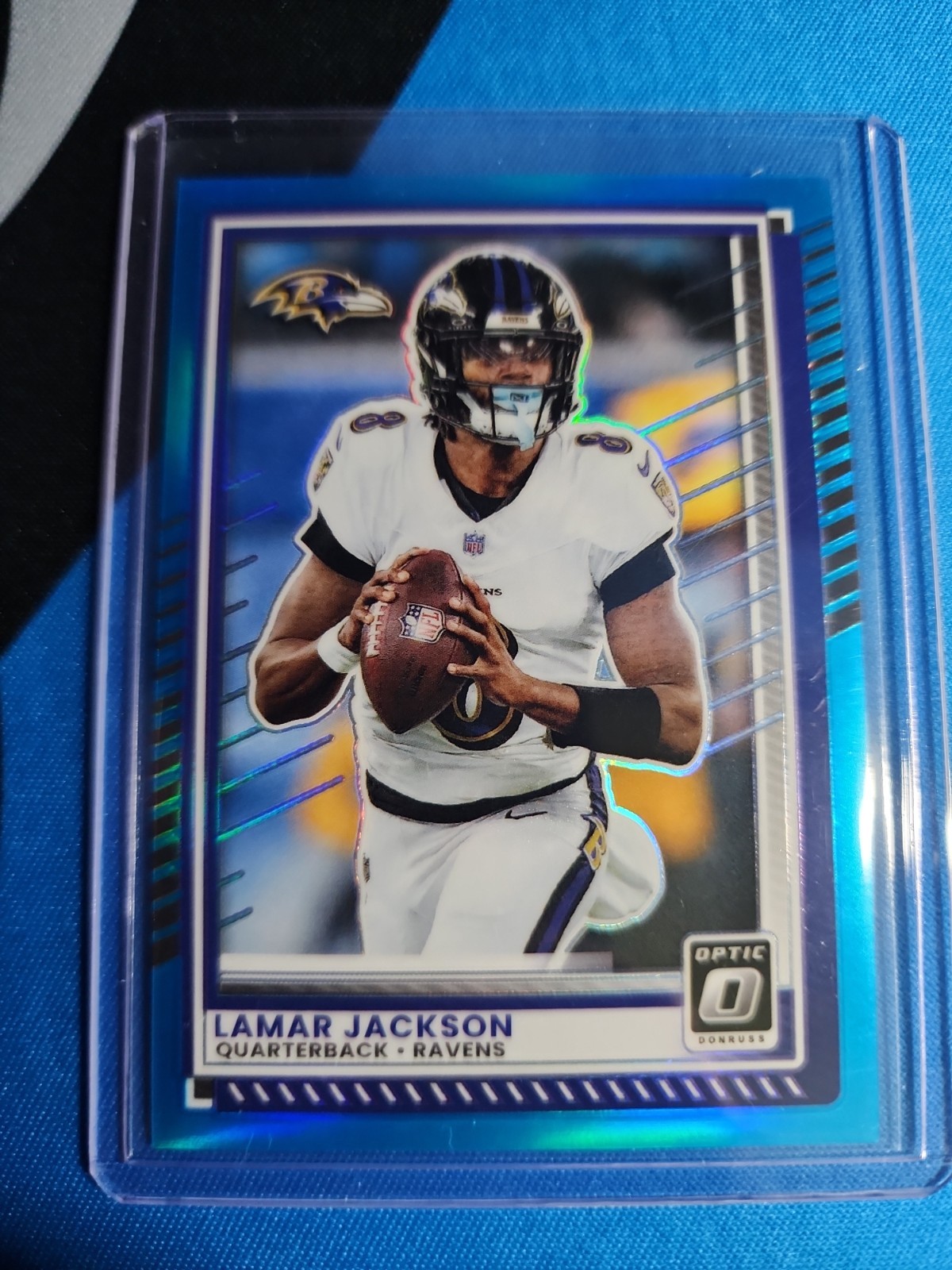 2025 Panini Donruss Optic - Lamar Jackson #80 Neon Blue Prizm /399