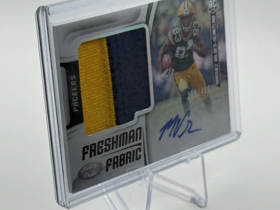 2018 Certified-Marquez Valdes Scantling Freshman Fabric Sig /499 (RC,MEM) #213 - Image 2 of 4
