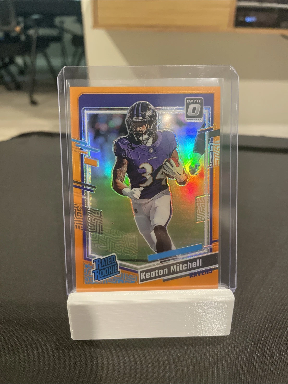 2023 Panini Donruss Optic Rated Rookie Keaton Mitchell #207 Orange Prizm /249 RC
