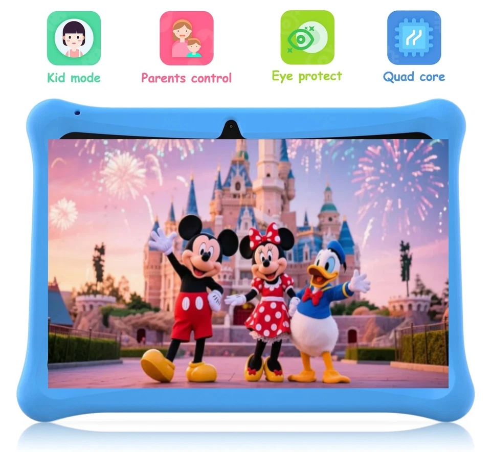 Kinder-Tablet 10,1 Zoll Android 12 2GB RAM 64GB ROM Bluetooth Dual-Kamera 1.6Ghz