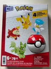 NEW Mega Pokémon Building Toy Kit With 4 Action Figures And 1 Poké Ball Set