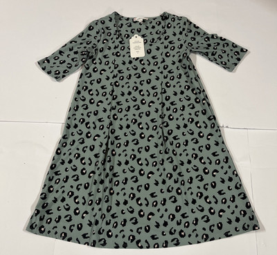 Pink Rose NWT Mini Dress Sage Frost Cheetah Size Small Women's 3/4 Sleeves Soft