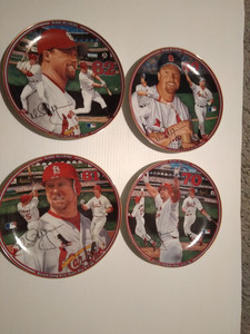 FOUR (4) BRADFORD EXCHANGE "MARK McGWIRE HOME RUN HERO" PLATES