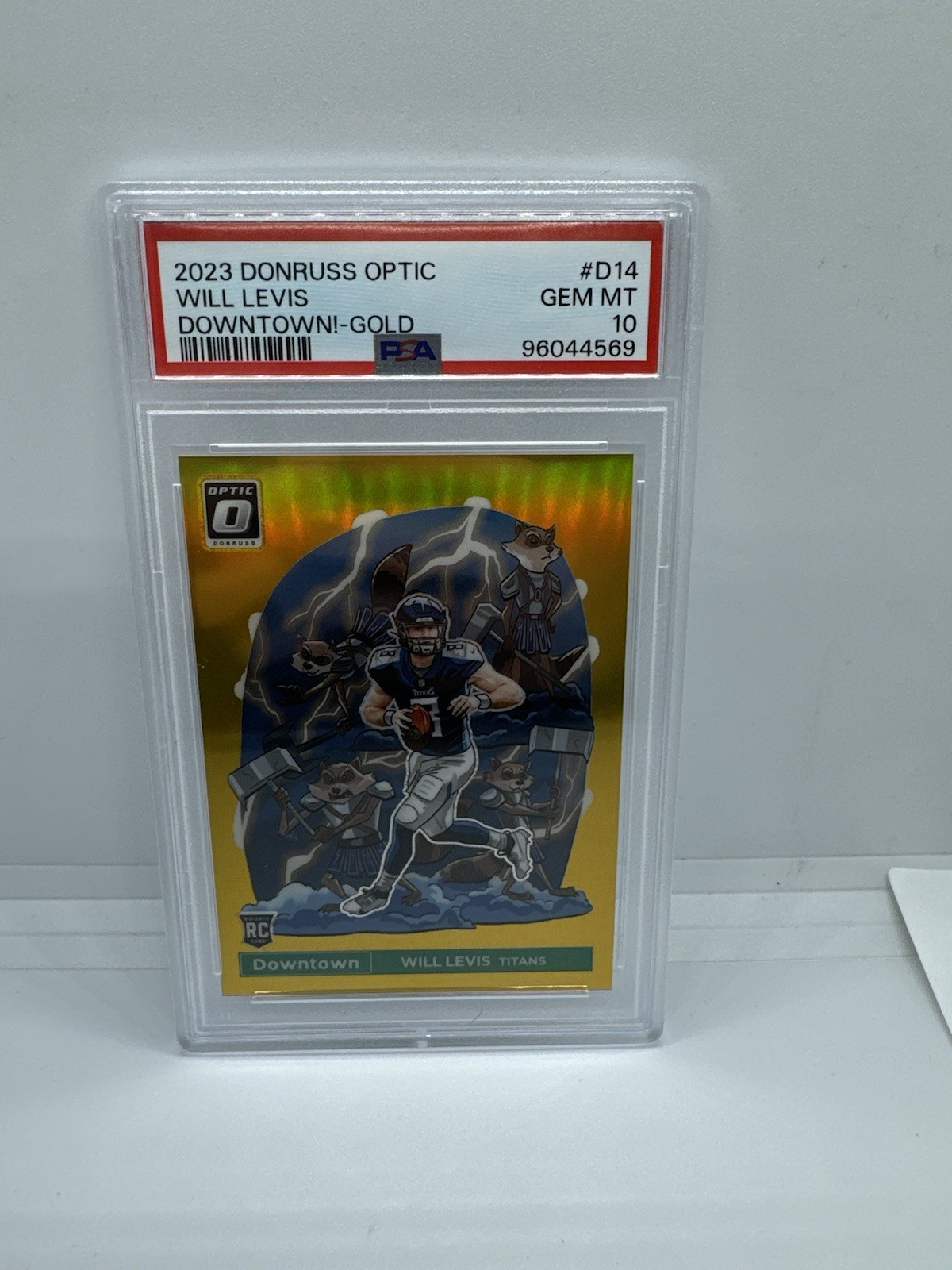 2023 Panini Donruss Optic Will Levis Downtown Gold /10 PSA 10