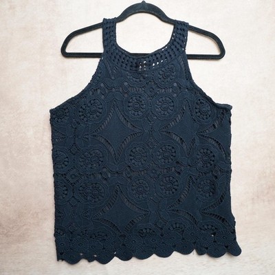 Keren Hart Crochet Lace Tank Top XL