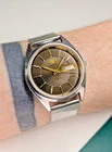 Orient 3 Star Vintage Watch Automatic Japan Men Brown Dial Bracelet Day Date Men