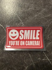 4 pack smile you're on camera stickers video security system warning alarm decal