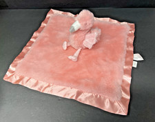 Cloud Island Pink Flamingo Security Blanket Lovey Satin Trim Plush Target NWOT