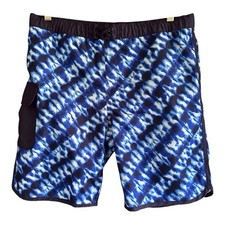 Lands End size 14-16 Husky blue tie dye Swim Trunks