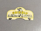 VINTAGE GRIZZLY BEAR PLATE TOPPER PORCELAIN SIGN CAR GAS TRUCK OIL MOTORCYCLE