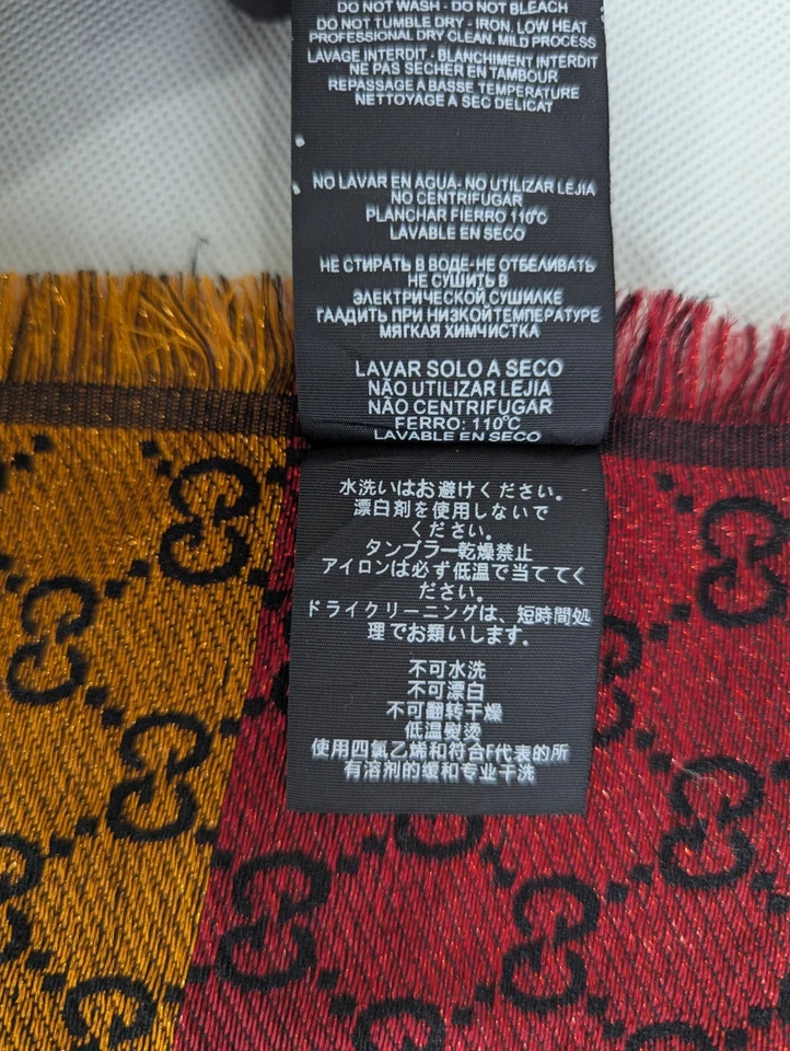 Authentic GUCCI Jacquard GG Pattern Multicolor Shawl Made in Italy. - Image 4 of 4