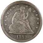 1857 Seated Liberty Quarter VF+ VERY FINE Cleaned A2072