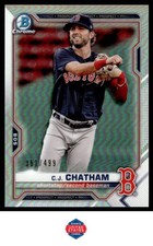 2021 Bowman #BCP-113 C.J. Chatham Chrome Prospects Refractor #/499