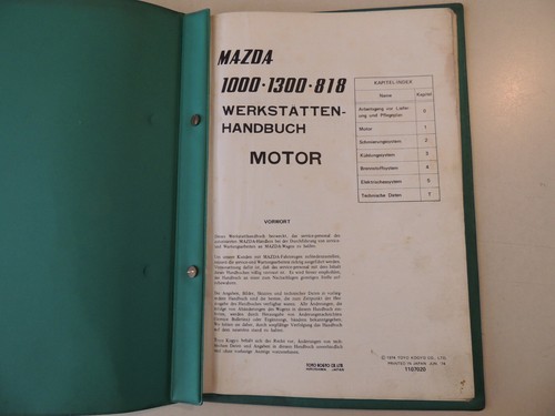 MAZDA 818 1000 1300 Motor Werkstatthandbuch Reparaturanleitung Ausg. 06.1974 - Picture 2 of 7