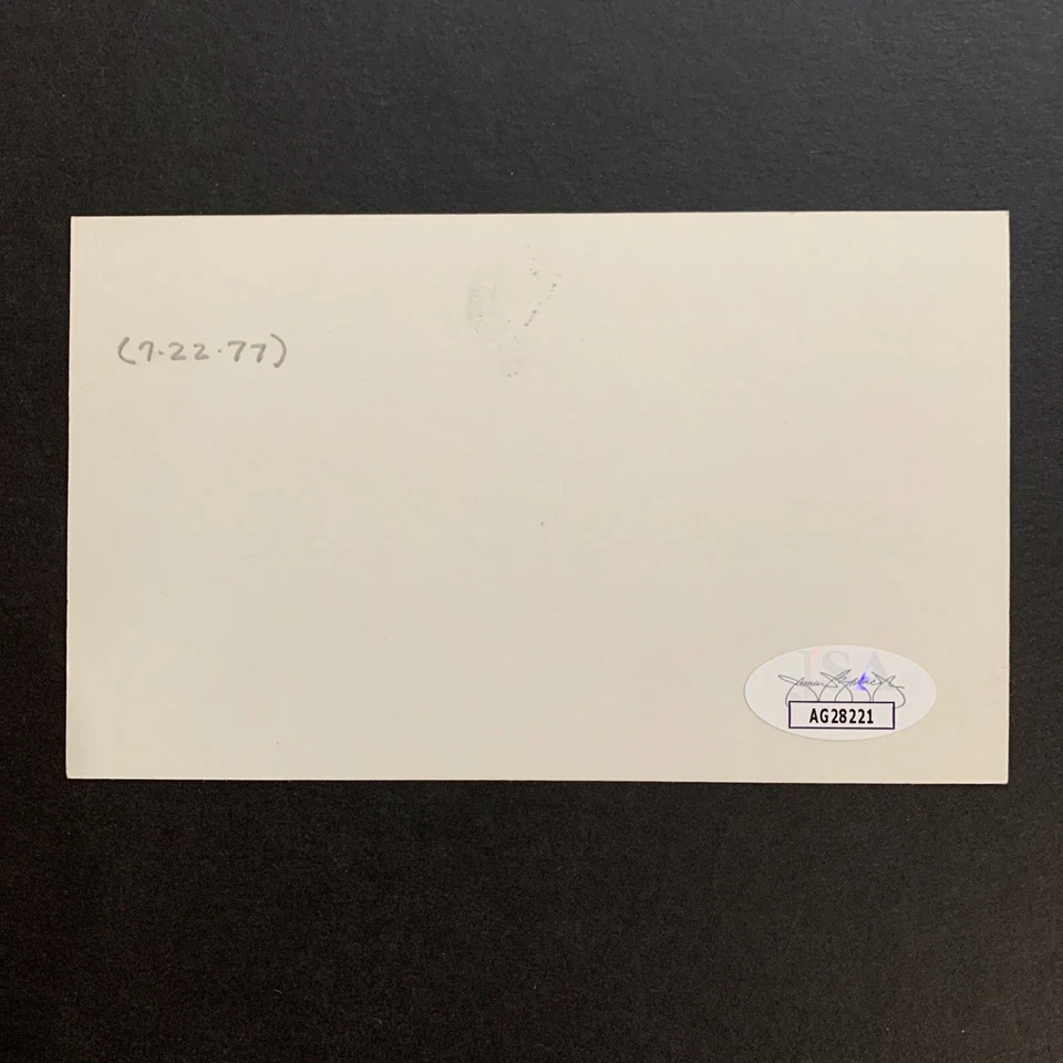 Duke Snider (d.2011) HOF Brooklyn Dodgers Autographed Signed 3x5 Index Card JSA - Image 3 of 4