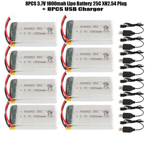 3.7V 1800mah Lipo Battery 25C XH2.54 Plug & USB Charger for RC Drone Quadcopter - Bild 28 von 33
