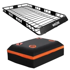 Roof Rack Cargo Basket 64"x39" 200LBS Rooftop Carrier Basket with Waterproof Bag