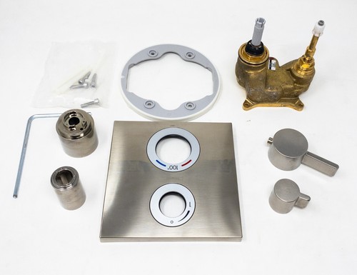 Hansgrohe Ecostat Square Thermostatic Valve Trim Only 2 Function Brushed Nickel - Picture 3 of 3