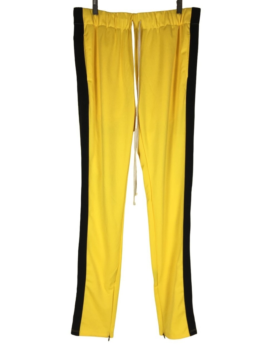 EPTM Track Pants, Men's XL, YELLOW-BLACK Ankle Zipper Long