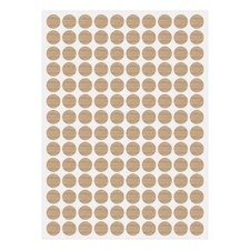 Self Adhesive Screw Hole Cover Caps, Oak Style, 700 Pieces/5 Sheets, 12mm