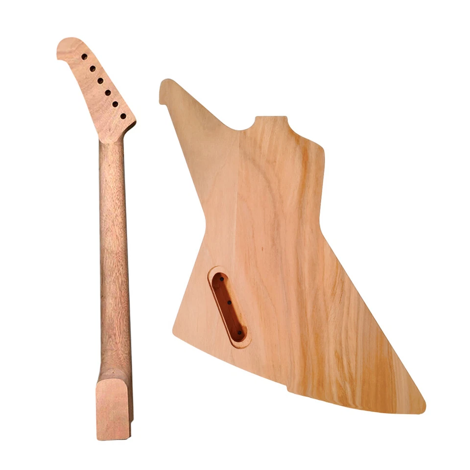 DIY Electric Guitar Kit 22Fret 24.75inch Mahogany with HH Pickups Banana Head - Bild 2 von 4