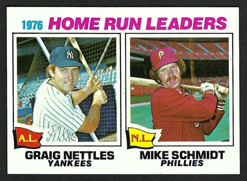 1977 Topps #2 1976 Home Run Ldrs Graig Nettles Mike Schmidt NM-MT+
