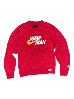 NIKE JORDAN Jumpman Mens Sweatshirt 2021 Red Small DA7194-877 I IV bred china S