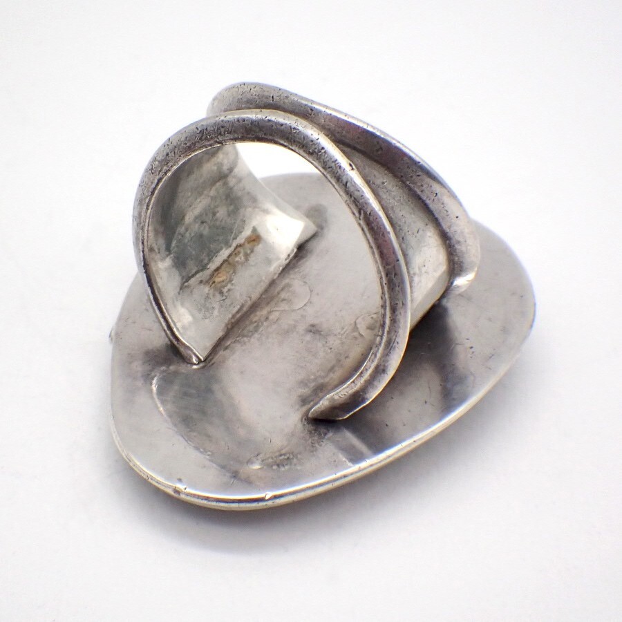 Turquoise Statement Ring Western Style Sterling S… - image 3