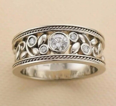 SILBER RING BAND ZARTE KRISTALLE DESIGN STAPELBAR SCHNÄPPCHEN SALE PRiCE GR 50 K