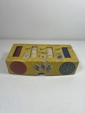 VINTAGE POKER CHIPS SET / US Playing Card Co. Cincinnati Embossed Pilot Wheel