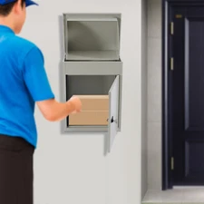 Lockable Parcel Drop Box Package Mailbox Wall Mount Mailbox Security Anti-theft