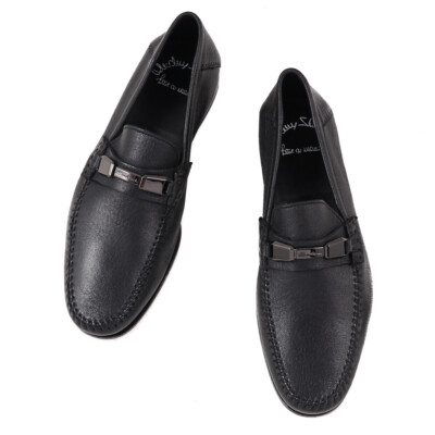 NIB $890 SANTONI Fatte a Mano Black Soft Leather Bit Loafers  display picture 2