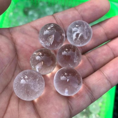 Natural White Clear Quartz Sphere Energy Crystal Stone Ball Globe Reiki Healing