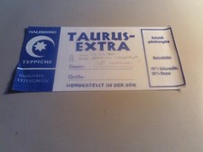 Altes Etikett Teppich Taurus-Extra Halbmond-Teppiche DDR